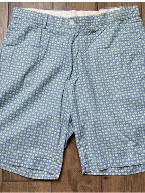 Polo Ralph Lauren Mens Golf Shorts Size 33 Seashell Starfish Print Blue Chino 9"
